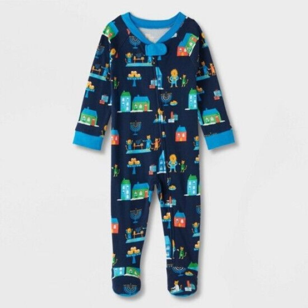 Baby Hanukkah Blue Lion Pajama | 6-9 mo